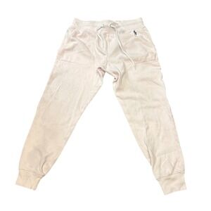Polo Ralph Lauren Mens Medium Pink Fleece Jogger Sweatpants Pony Logo Drawstring